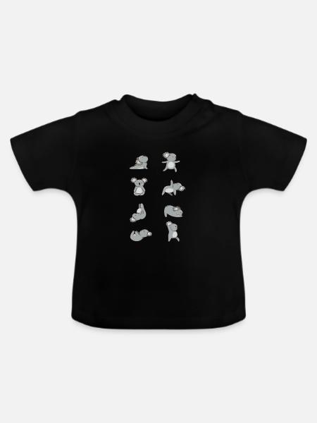 Yoga Koalas - Baby Bio-T-Shirt mit Rundhals - Schwarz