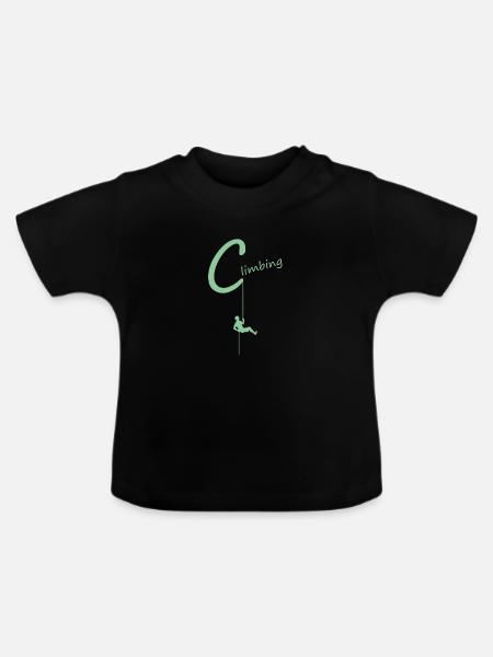 climb climbing - Baby Bio-T-Shirt mit Rundhals - Schwarz