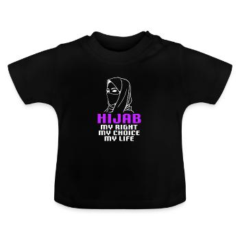 Muslim Hijab Kopftuch - Baby Bio-T-Shirt mit Rundhals - Schwarz - Vorne