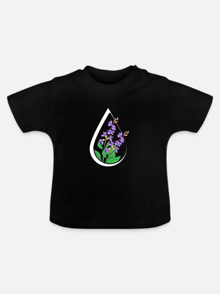 Ätherisches Öl - Baby Bio-T-Shirt mit Rundhals - Schwarz