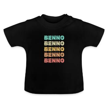 First name Benno - Baby Organic T-Shirt with Round Neck - black - Front