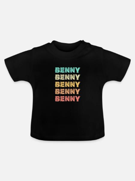 Vorname Benny - Baby Bio-T-Shirt mit Rundhals - Schwarz