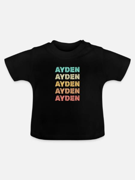 Geschenk für Ayden - Baby Bio-T-Shirt mit Rundhals - Schwarz