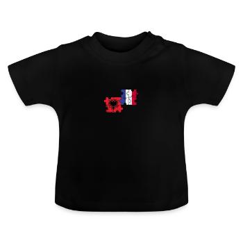 Albanie France Vintage Flag Albanais - T-shirt bio col rond Bébé - noir - Devant