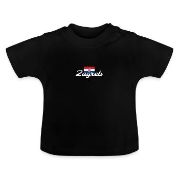 Zagreb Croatia Croatian flag Croatian - Baby Organic T-Shirt with Round Neck - black - Front