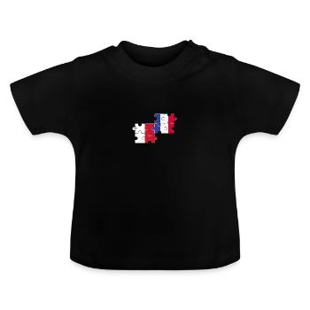 Malta France Flag French Maltese - Baby Organic T-Shirt with Round Neck - black - Front