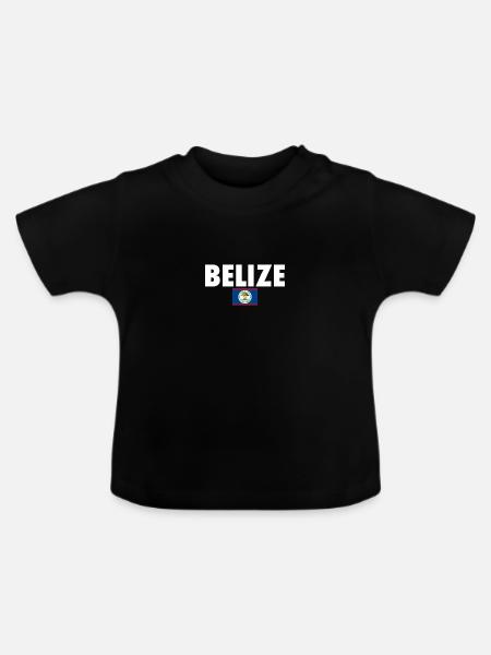 Belize Belizische Flagge Belizer - Baby Bio-T-Shirt mit Rundhals - Schwarz