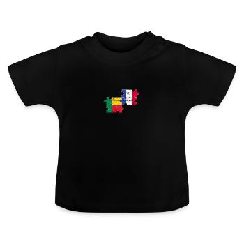 Bénin France Vintage Drapeau Béninais - T-shirt bio col rond Bébé - noir - Devant