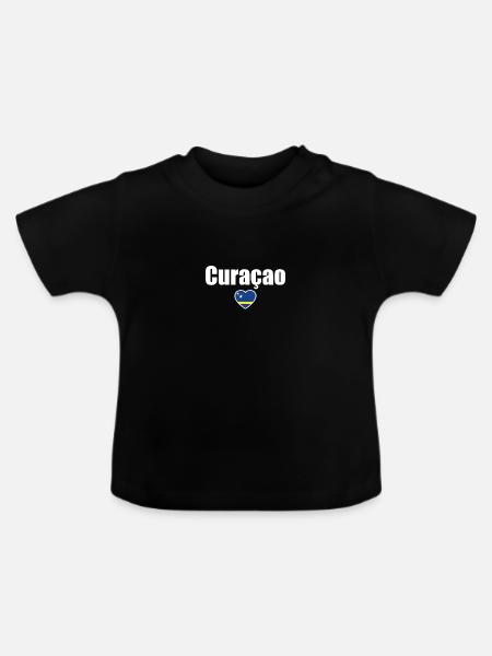 Curaçao Flagge - Baby Bio-T-Shirt mit Rundhals - Schwarz