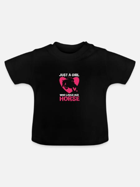 Springreiten Springpferd - Baby Bio-T-Shirt mit Rundhals - Schwarz
