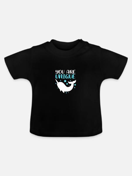 Narwal - Baby Bio-T-Shirt mit Rundhals - Schwarz