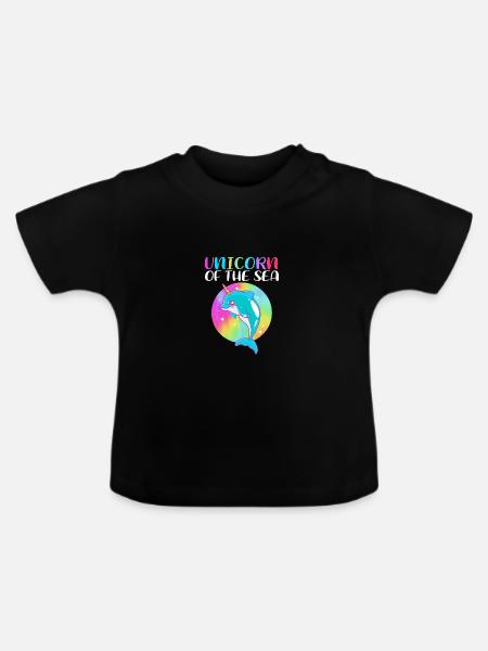 Narwal - Baby Bio-T-Shirt mit Rundhals - Schwarz