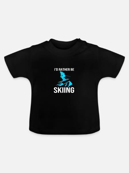 Ski Skiurlaub - Baby Bio-T-Shirt mit Rundhals - Schwarz