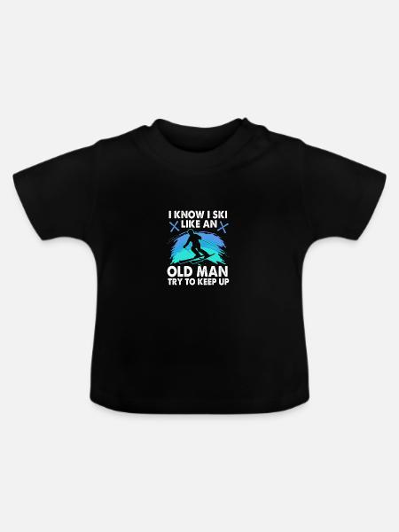 Ski Skiurlaub - Baby Bio-T-Shirt mit Rundhals - Schwarz