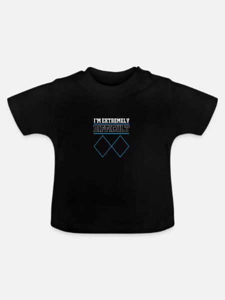 Ski Skiurlaub - Baby Bio-T-Shirt mit Rundhals - Schwarz