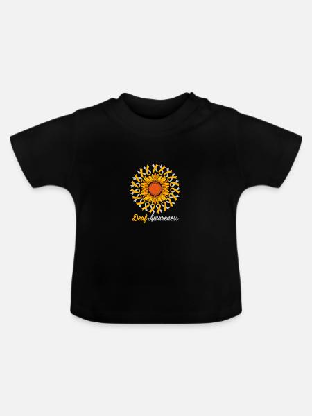 Taub Taubheit Deaf Gebärdensprache - Baby Bio-T-Shirt mit Rundhals - Schwarz