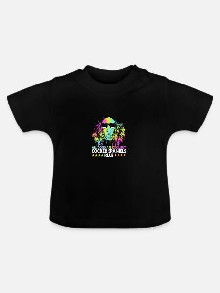 Cocker Spaniel - Baby Bio-T-Shirt mit Rundhals - Schwarz
