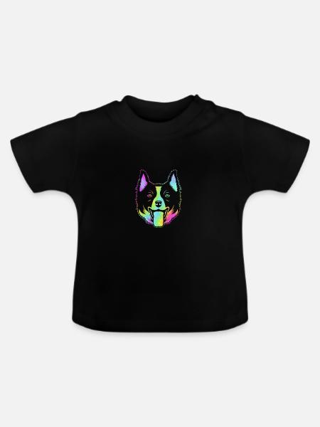 Border Collie - Baby Bio-T-Shirt mit Rundhals - Schwarz