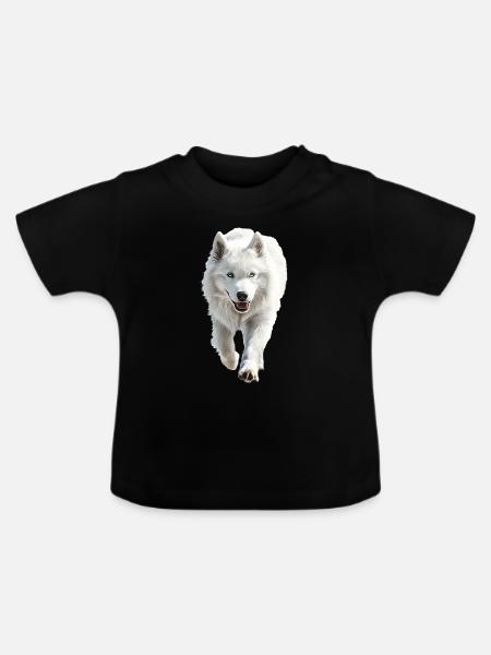 Samojede - Baby Bio-T-Shirt mit Rundhals - Schwarz