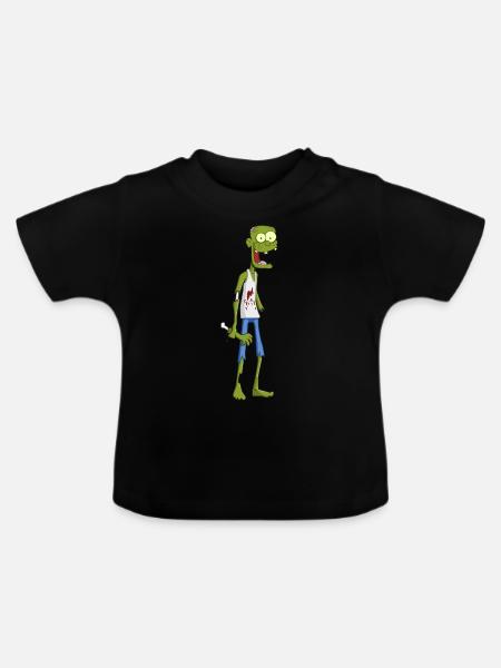 Zombie - Baby Bio-T-Shirt mit Rundhals - Schwarz