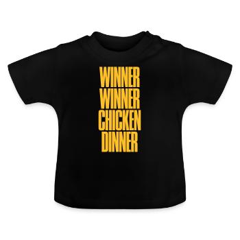 Winner Winner Chicken Dinner Slogan Sidelined - Baby Bio-T-Shirt mit Rundhals - Schwarz - Vorne