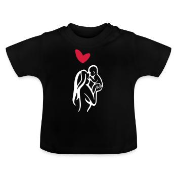 mama baby liebe - Baby Bio-T-Shirt mit Rundhals - Schwarz - Vorne