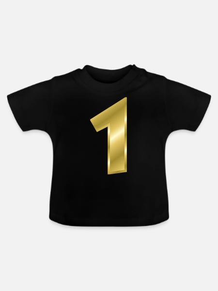 nummer 1 - Baby Bio-T-Shirt mit Rundhals - Schwarz