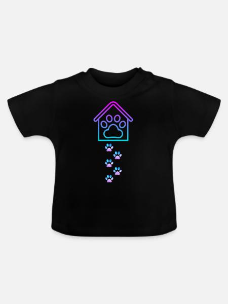 Hund - Baby Bio-T-Shirt mit Rundhals - Schwarz