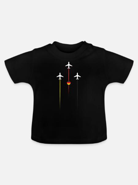 Deutschland Fluggesellschaften - Baby Bio-T-Shirt mit Rundhals - Schwarz