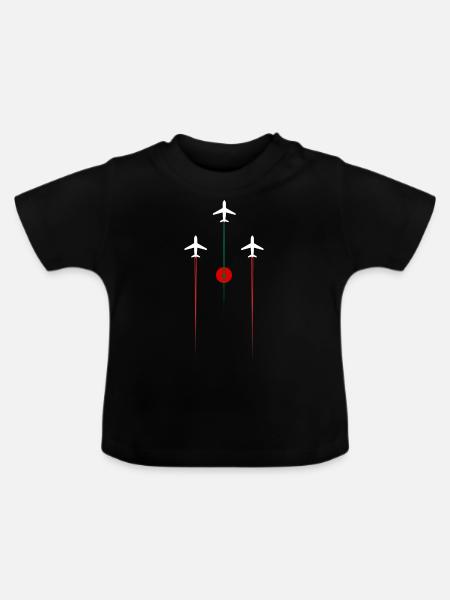 Marokko Fluggesellschaft - Baby Bio-T-Shirt mit Rundhals - Schwarz