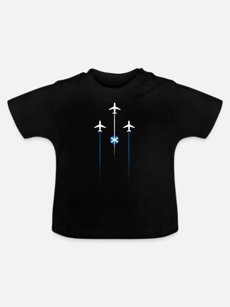 Scotland Airlines - Baby Bio-T-Shirt mit Rundhals - Schwarz