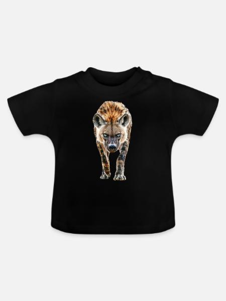 Hyäne - Baby Bio-T-Shirt mit Rundhals - Schwarz