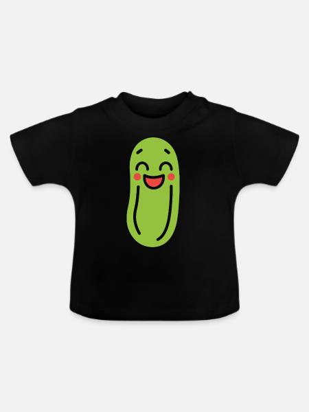 Gurke - Baby Bio-T-Shirt mit Rundhals - Schwarz