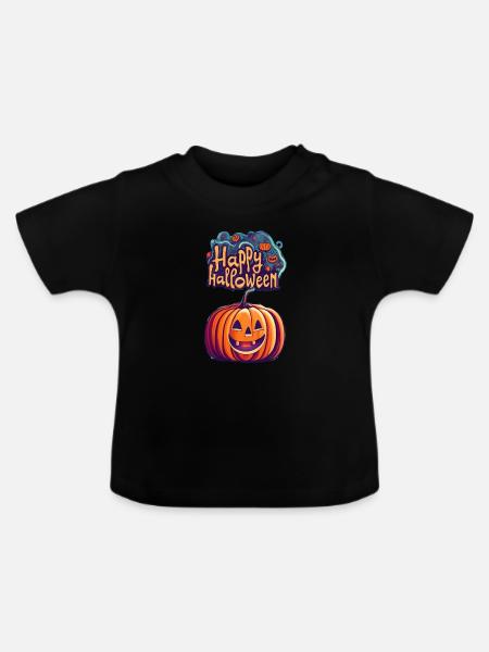 Halloween - Baby Bio-T-Shirt mit Rundhals - Schwarz