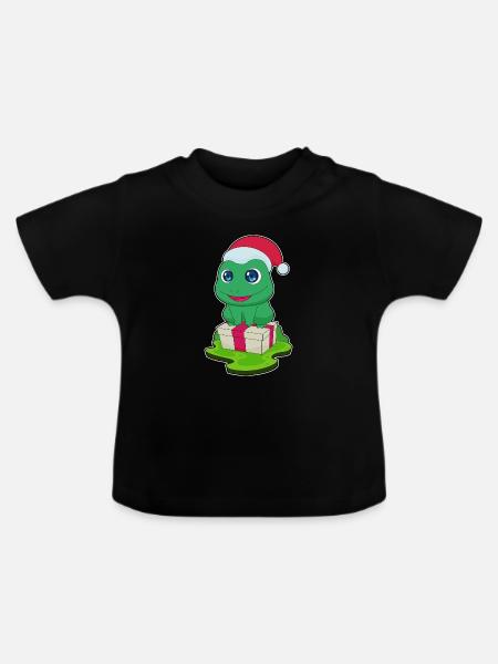 Frosch Weihnachten Paket - Baby Bio-T-Shirt mit Rundhals - Schwarz