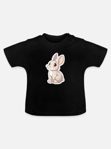 Hase - Baby Bio-T-Shirt mit Rundhals - Schwarz