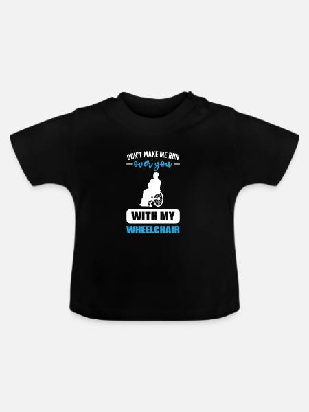 Rollstuhl - Baby Bio-T-Shirt mit Rundhals - Schwarz