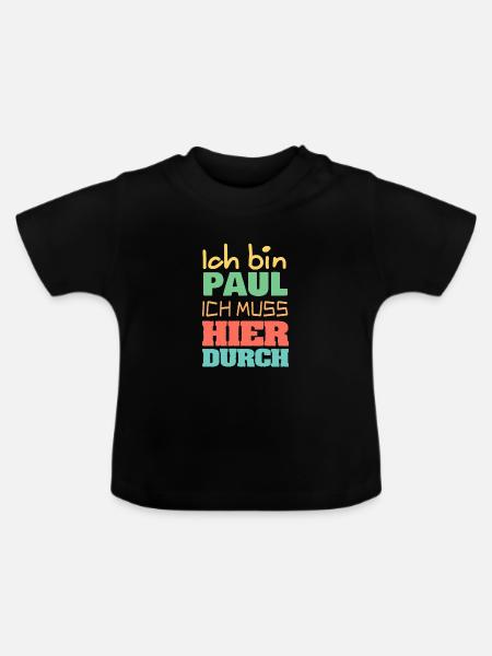 Paul Geschenkidee - Baby Bio-T-Shirt mit Rundhals - Schwarz
