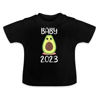 Bébé 2023 - Mignon bébé avocat - T-shirt bio col rond Bébé - noir - Devant