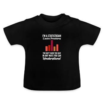 Je résous des problèmes Statisticien mathématique Gesc - T-shirt bio col rond Bébé - noir - Devant