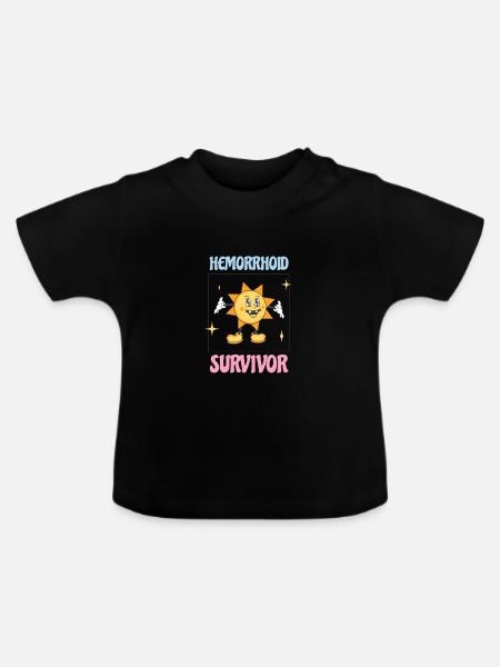 Hemorrhoid Survivor - Baby Bio-T-Shirt mit Rundhals - Schwarz