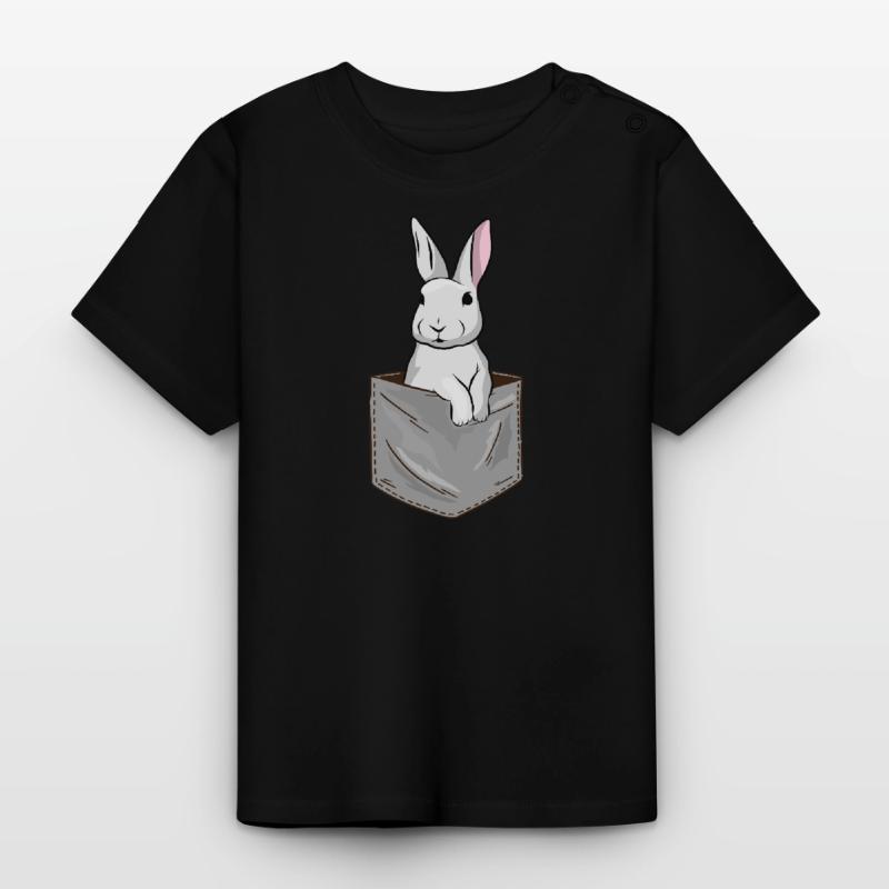 Rabbit Rabbit Easter Rabbit Mom Happy Easter Baby Organic T-Shirt with Round Neck