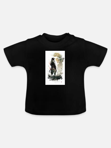 Samurai - Baby Bio-T-Shirt mit Rundhals - Schwarz