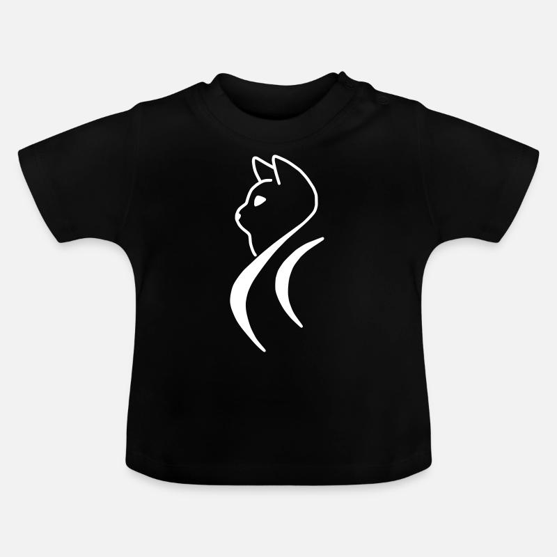 Katze - Baby Bio-T-Shirt mit Rundhals - Schwarz