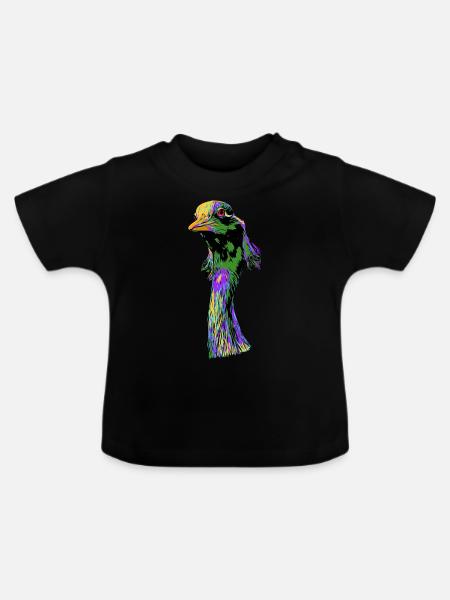 Kranich - Baby Bio-T-Shirt mit Rundhals - Schwarz