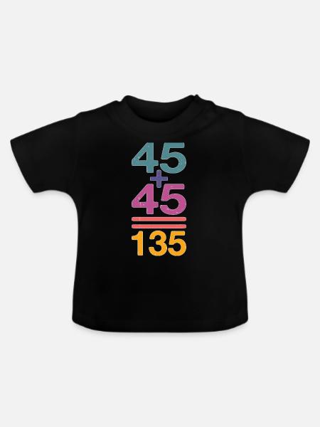 45 + 45 = 135 32 - Baby Bio-T-Shirt mit Rundhals - Schwarz