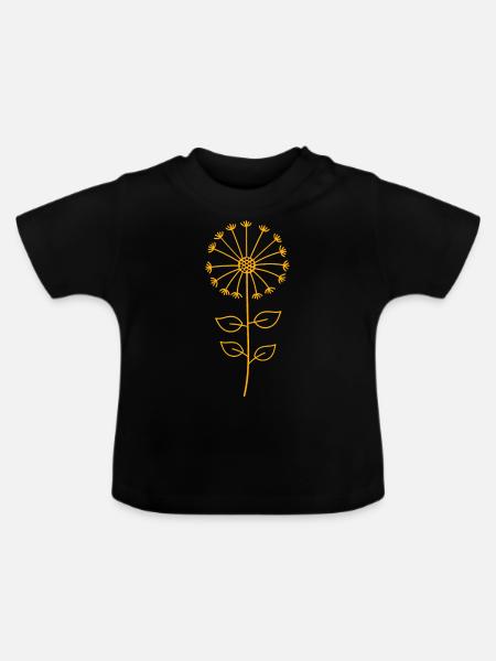Löwenzahn - Baby Bio-T-Shirt mit Rundhals - Schwarz