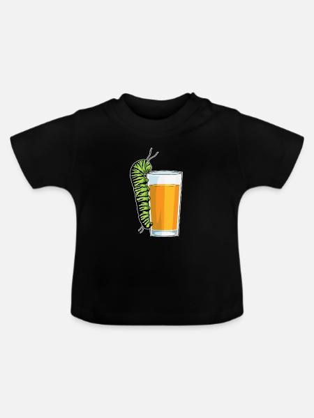 Raupe Saft - Baby Bio-T-Shirt mit Rundhals - Schwarz