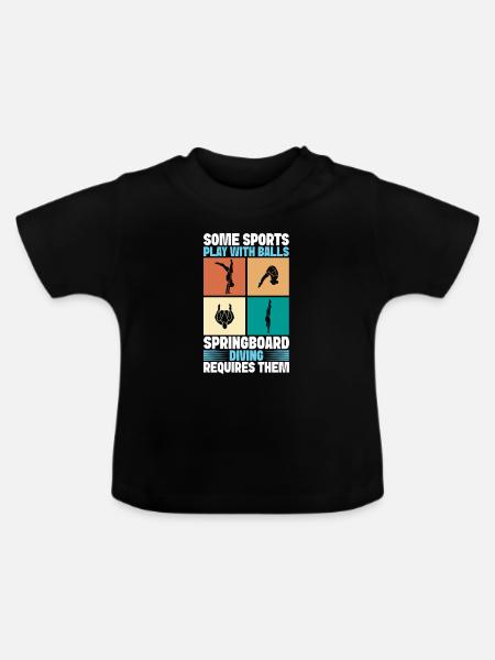 Kunstspringen Turmspringer Sprungbrett - Baby Bio-T-Shirt mit Rundhals - Schwarz