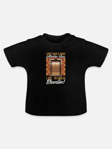Elevator toddler & kids - Baby Bio-T-Shirt mit Rundhals - Schwarz